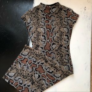 Snake Print Midi Dress
